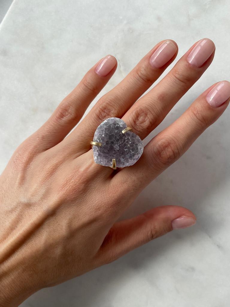 Кольцо с агатом сердце