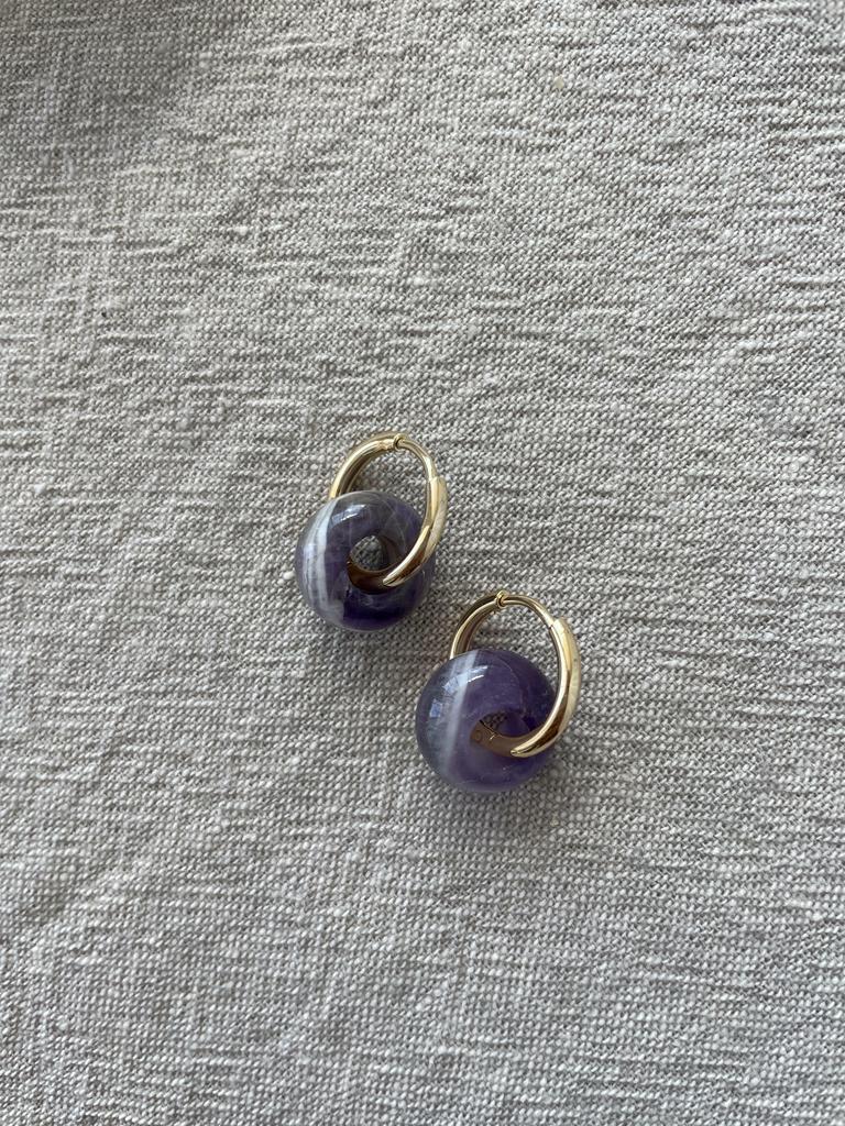 Серьги с аметистом