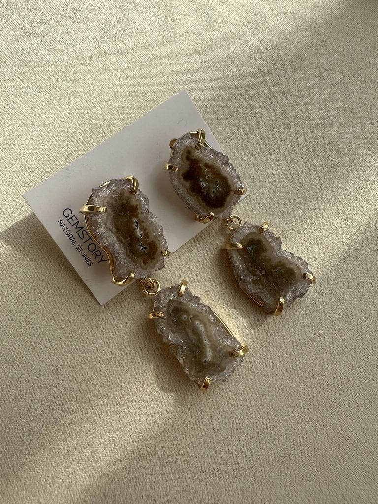 Серьги со сталактитами светлого аметиста