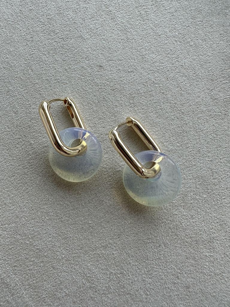 Серьги с лунным камнем