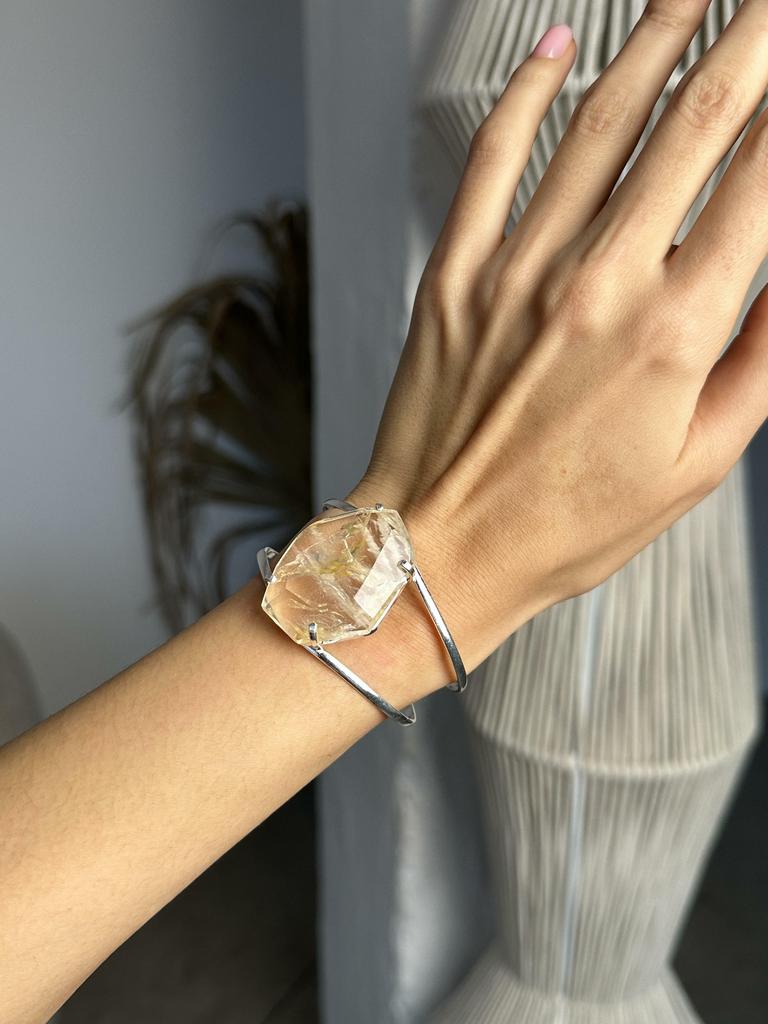 Браслет с крупным золотым кварцем Golden Healer