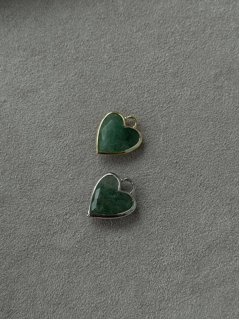 Подвеска с амазонитом в обрамлении родия / золота 24к