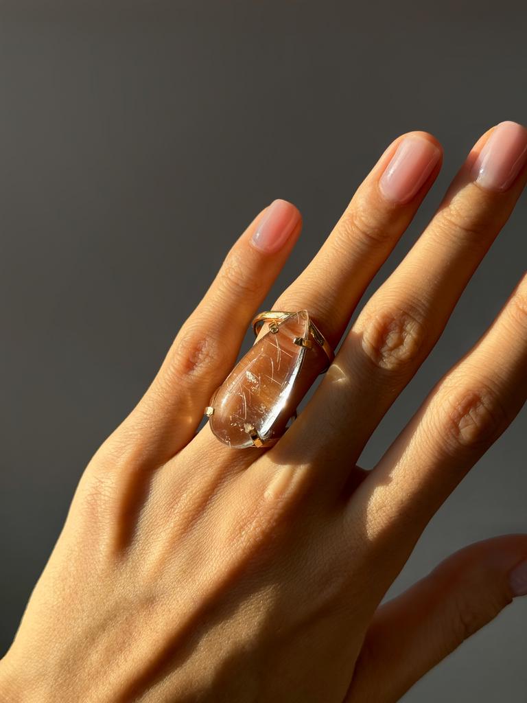 Кольцо с рутиловым кварцем