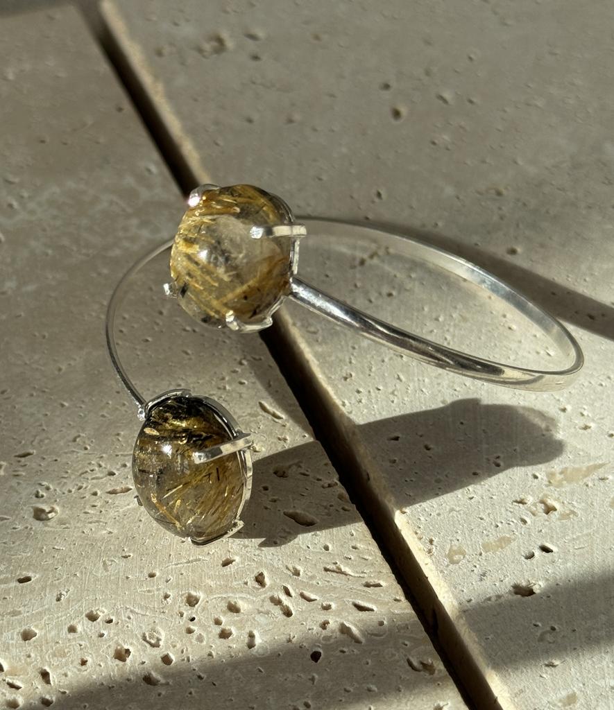 Браслет с двойным рутиловым кварцем