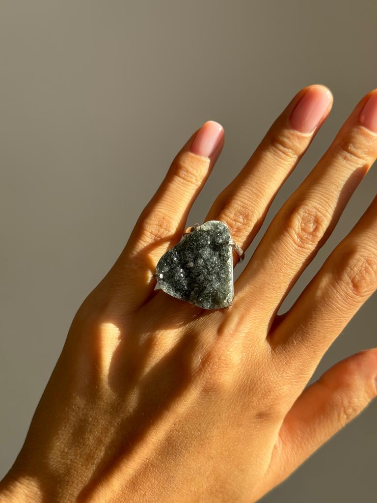 Кольцо с агатом 17 - 21 размер