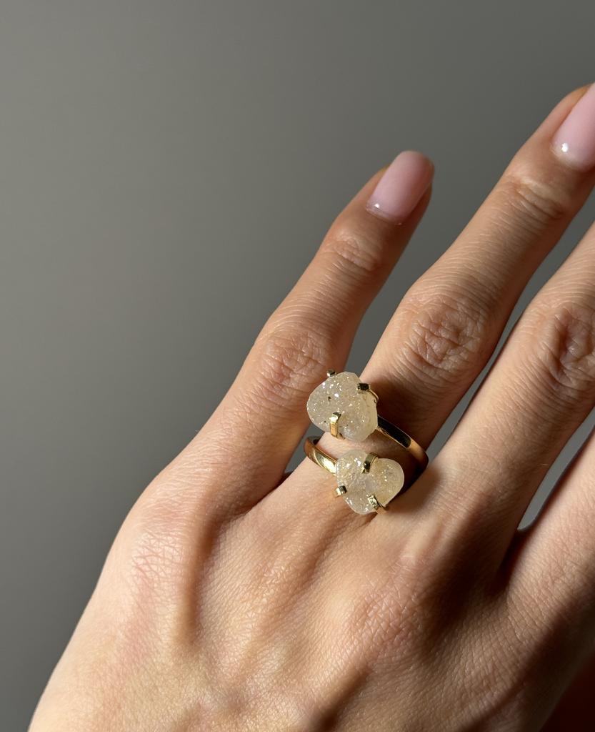 Кольцо с двойным агатом в форме сердца