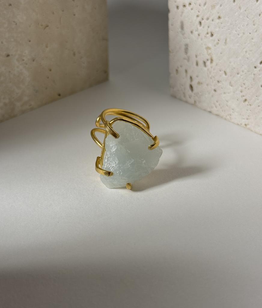 Кольцо с аквамарином