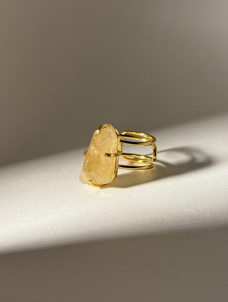 Кольцо с шлифованным цитрином