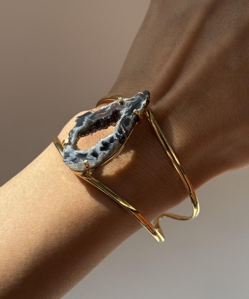 Браслет со срезом агата