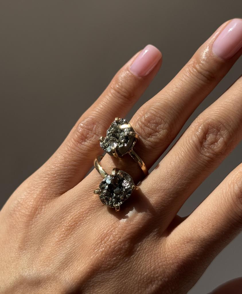 Кольцо с двойным пиритом