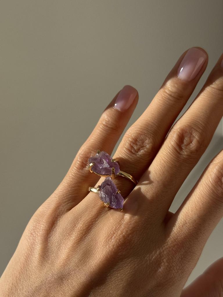 Кольцо с двойным аметистом