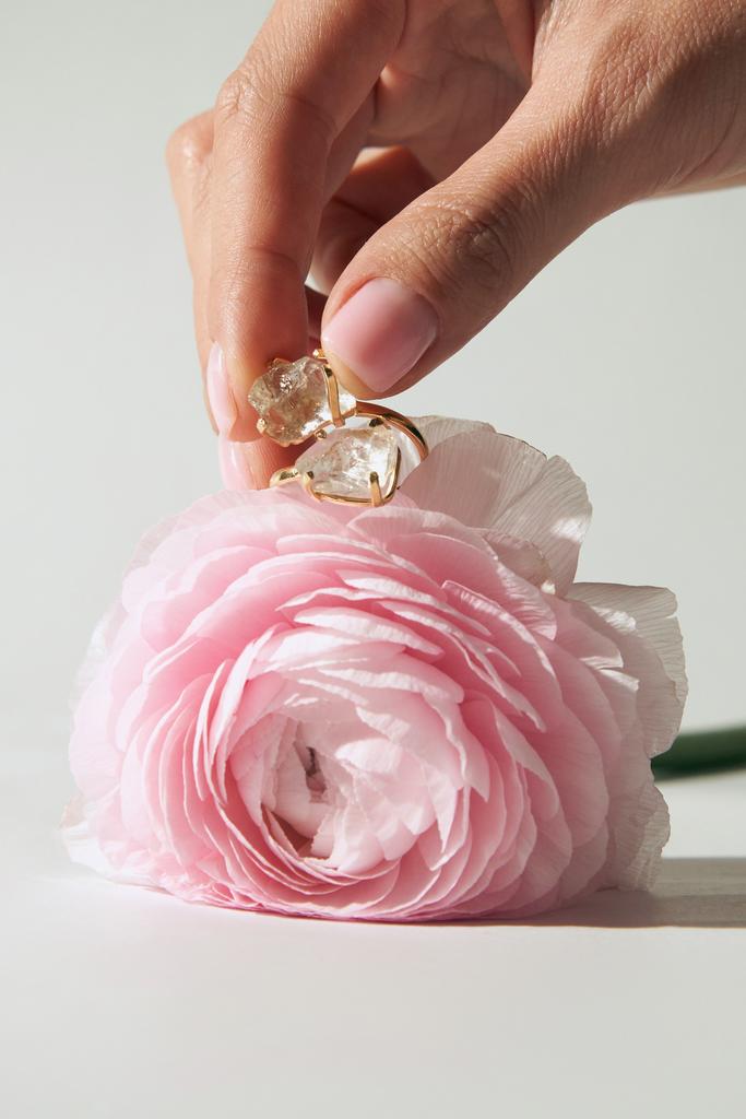 Кольцо с двойным аквамарином 16 - 20 размер