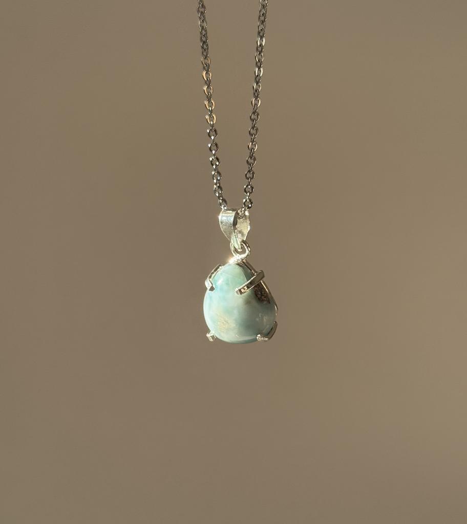 Подвеска с ларимаром с форме капли