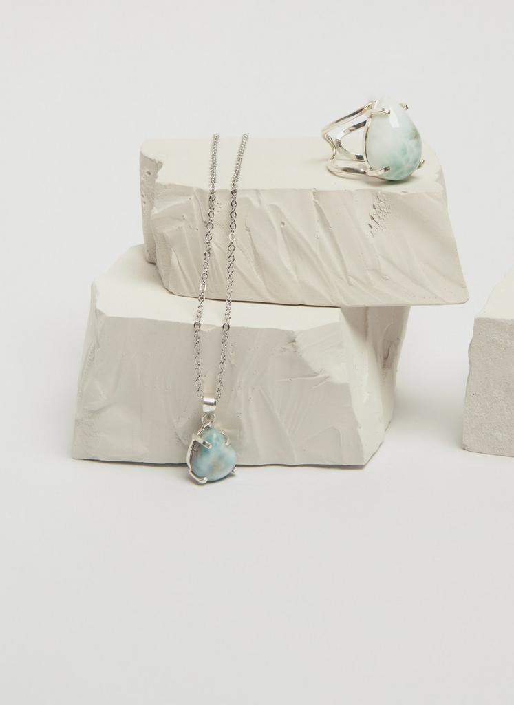 Подвеска с ларимаром с форме капли