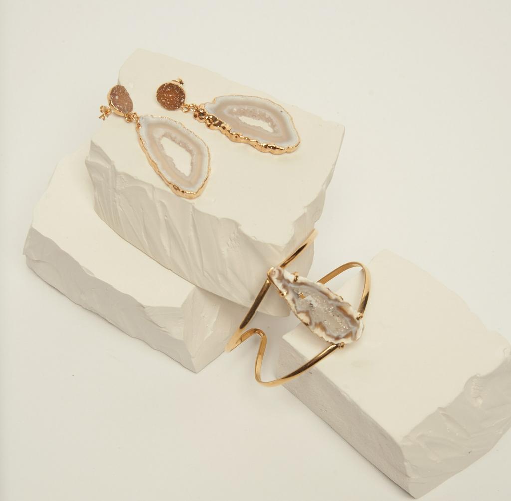 Браслет со срезом агата