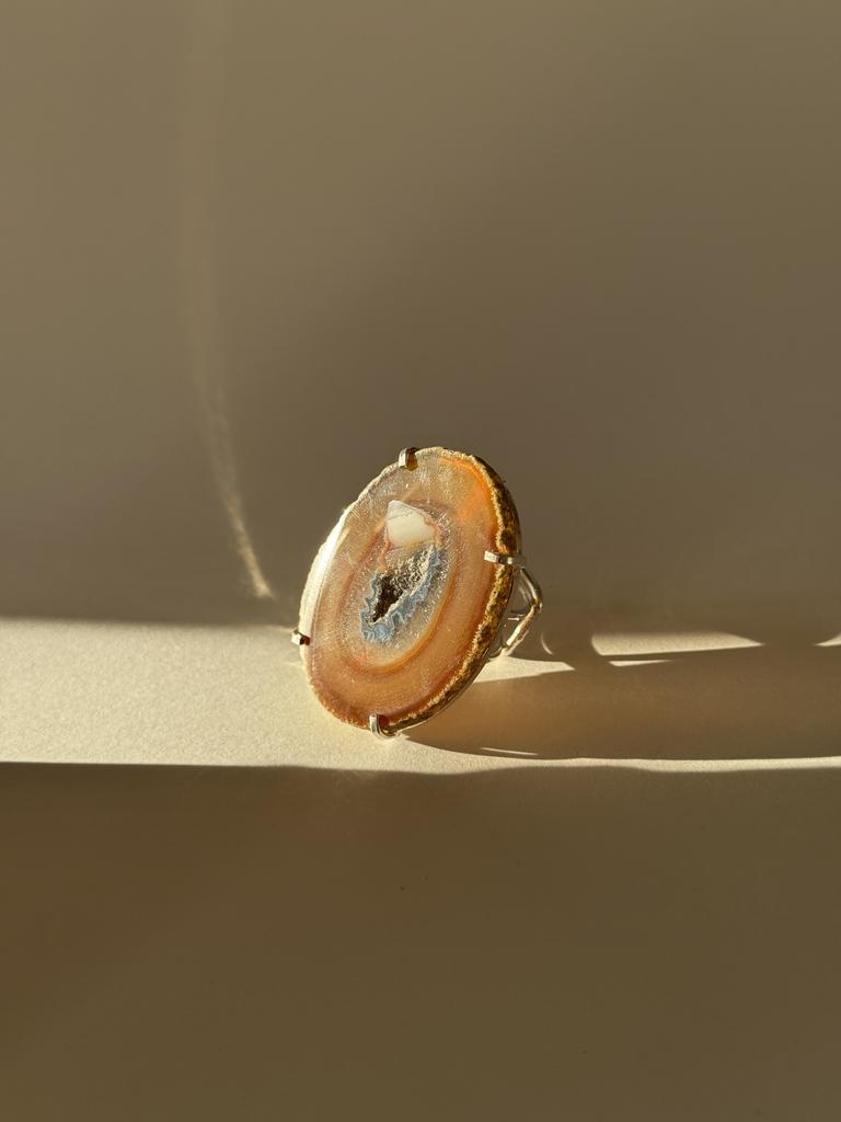 Кольцо со срезом агата