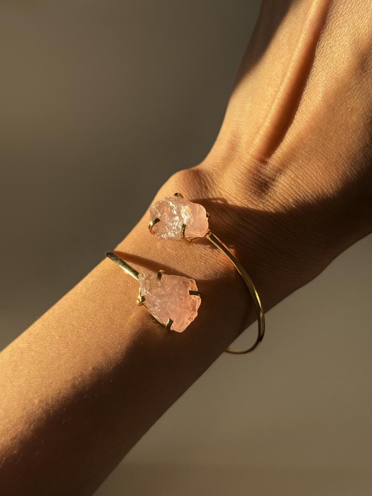 Браслет с розовым кварцем