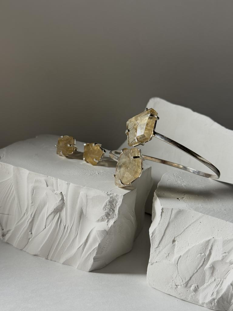 Комплект серьги и браслет цитрином «Энергия света и самодостаточности»