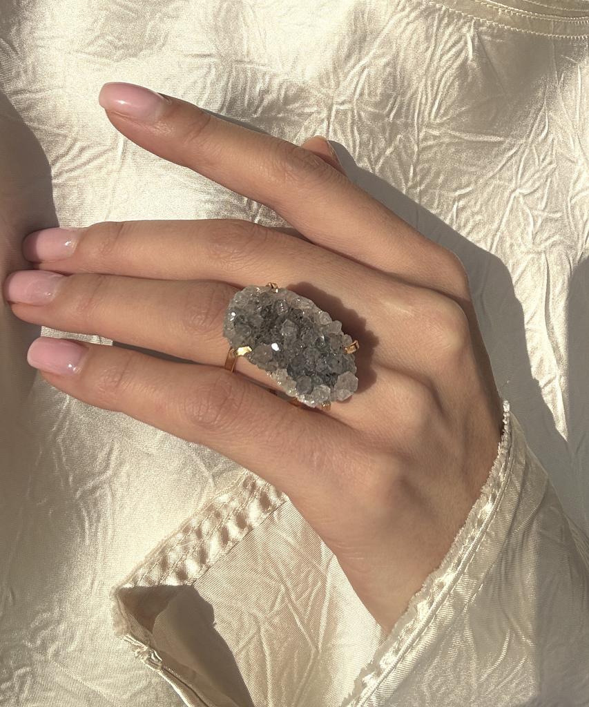 Кольцо с друзой агата