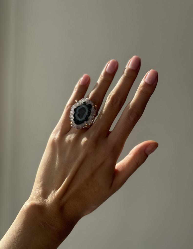 Кольцо со сталактитом аметиста