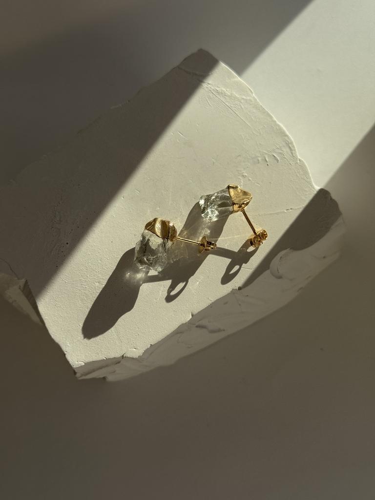 Асимметричные пусеты с аквамарином