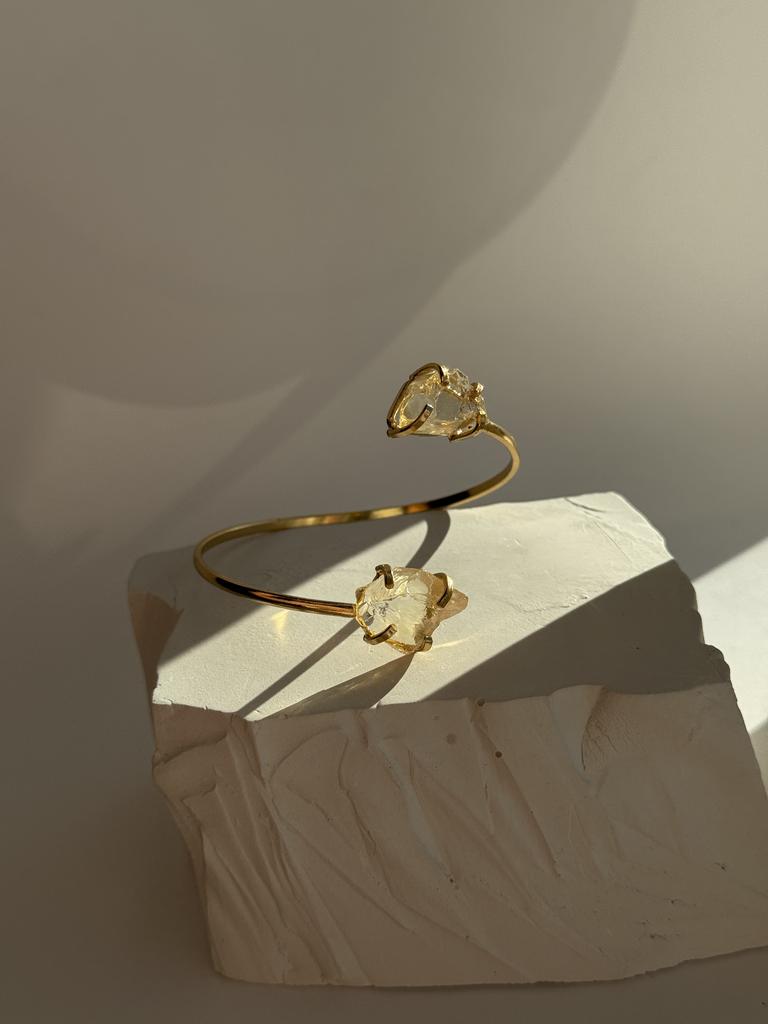 Браслет с двойным кристаллом цитрина