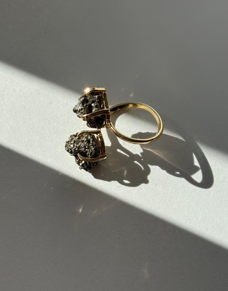 Кольцо с двойным пиритом