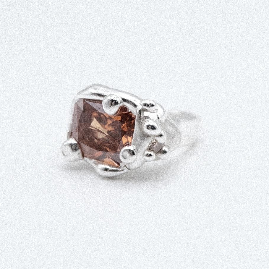 Кольцо-печатка с фианитами (skol*zko)