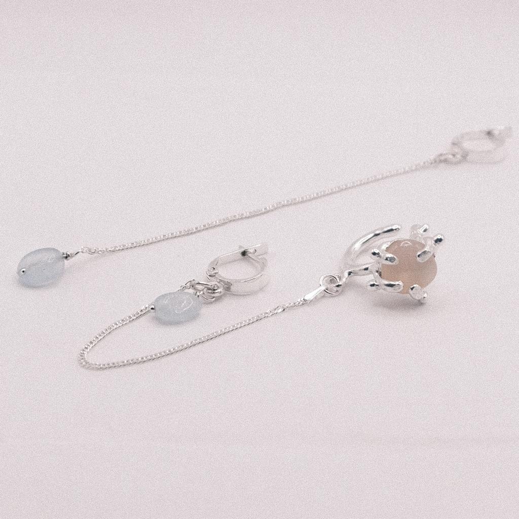 Серьги с кварцем и аквамарином (skol*zko)