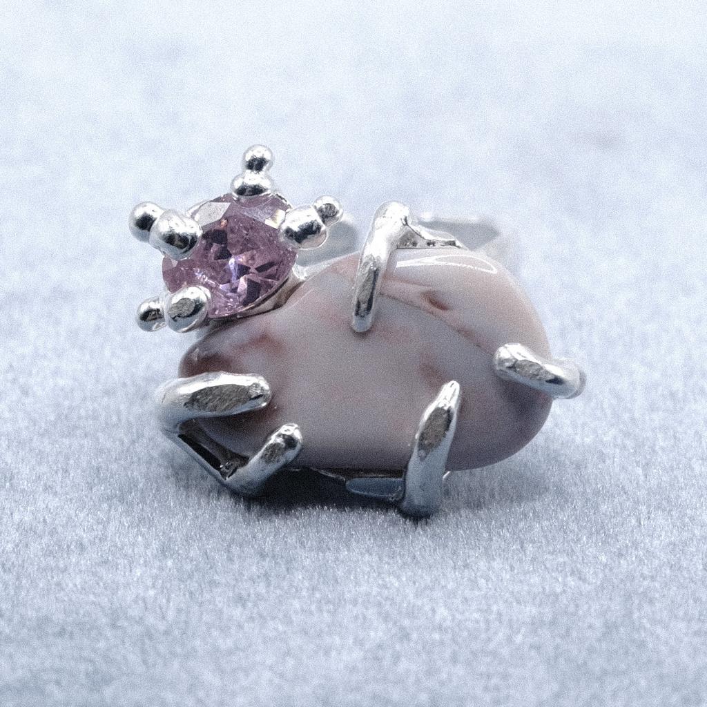 Кольцо с агатом и фианитом (skol*zko)