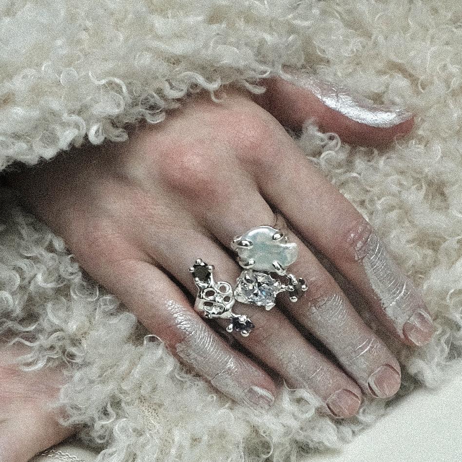 Кольцо с жемчугом и фианитом (skol*zko)