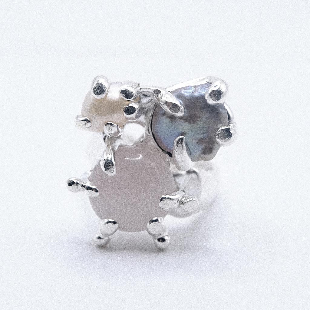 Кольцо с жемчугом и кварцем (skol*zko)