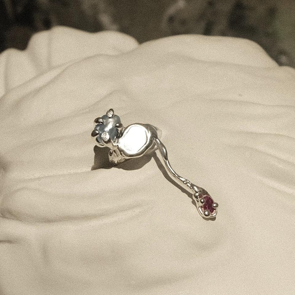 Кольцо-печатка с жемчугом и корундом (skol*zko)