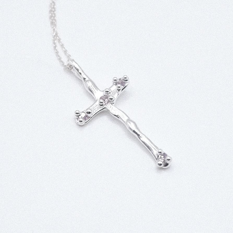 Подвеска с розовыми фианитами