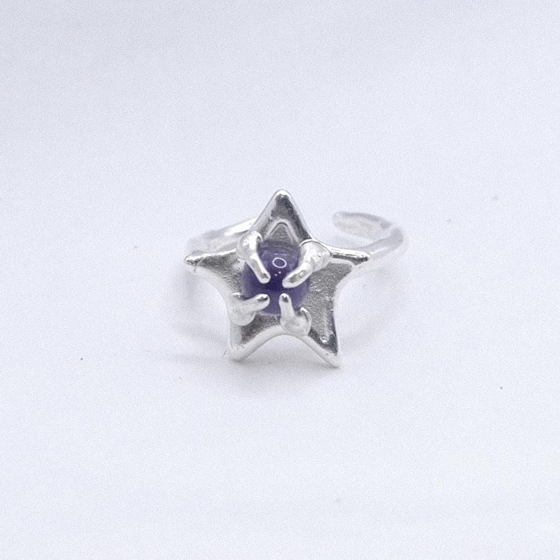 Кольцо «Звёздочка» с аметистом
