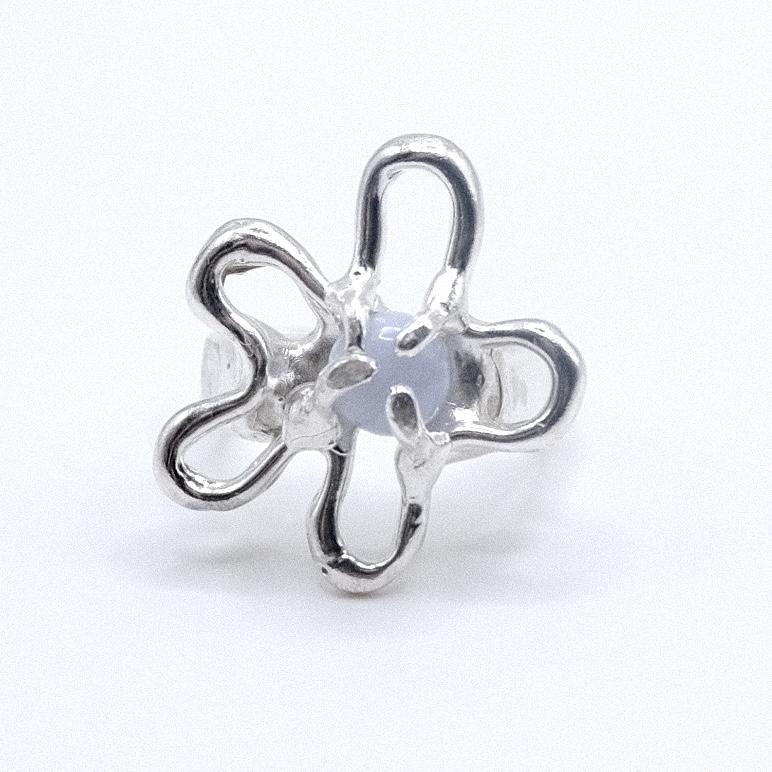 Кольцо «Цветик» с агатом