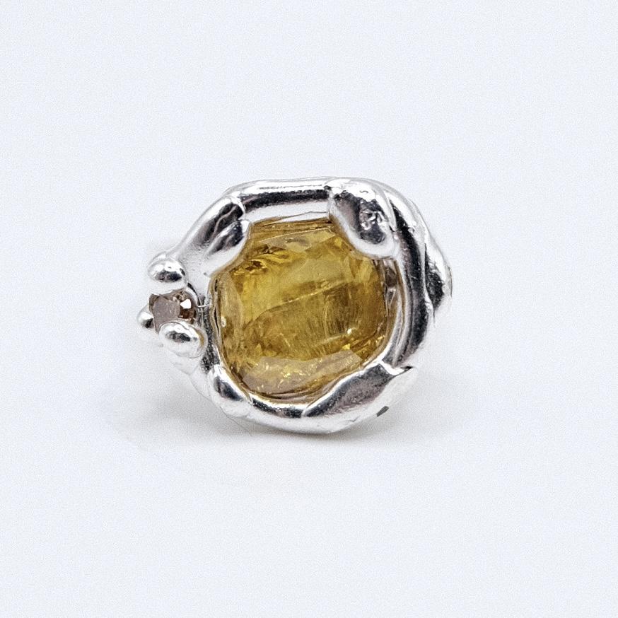 Кольцо-печатка с жёлтым фианитом (skol*zko)
