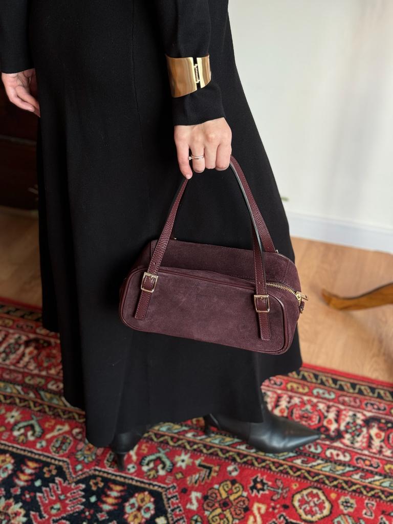 Замшевая сумка  "Vena" в цвете бордо