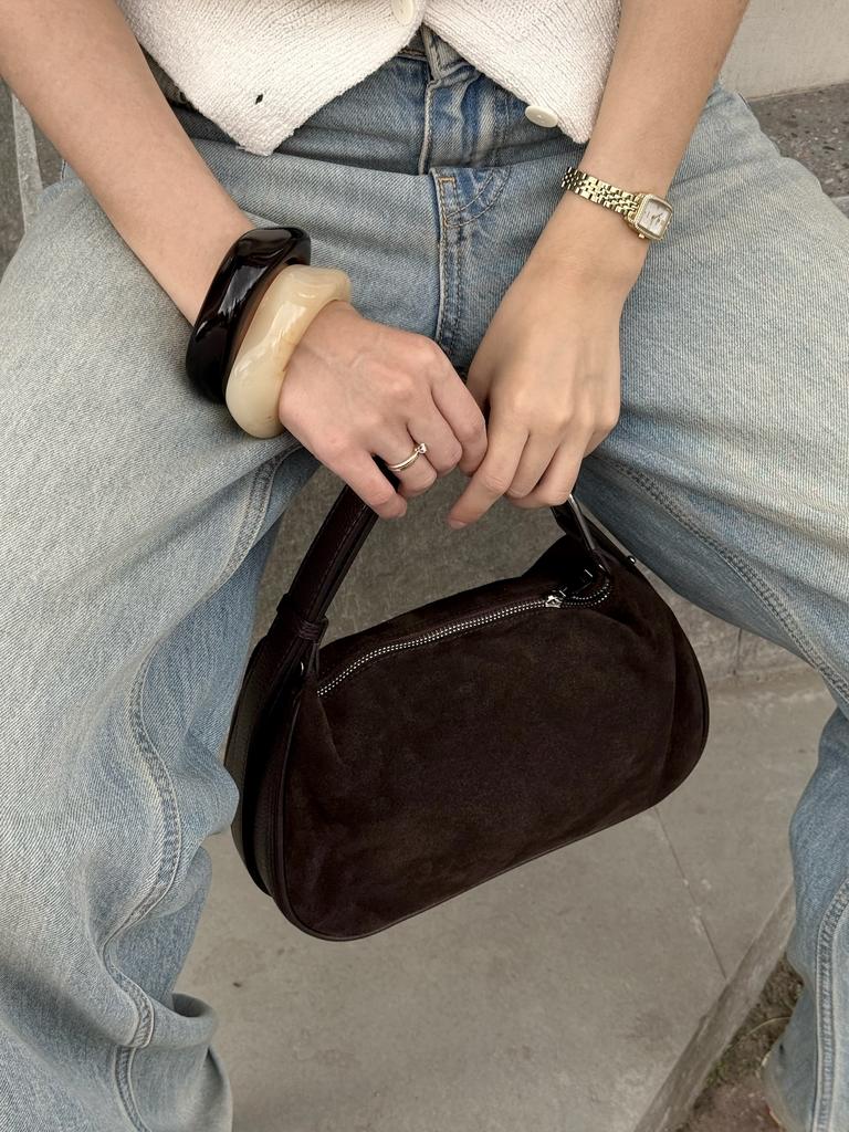 Замшевая сумка "Mone" в цвете шоколад