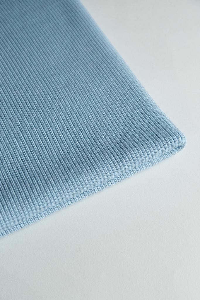 Полушерсть голубая резинка, ширина 78 см (отрез 80 см)