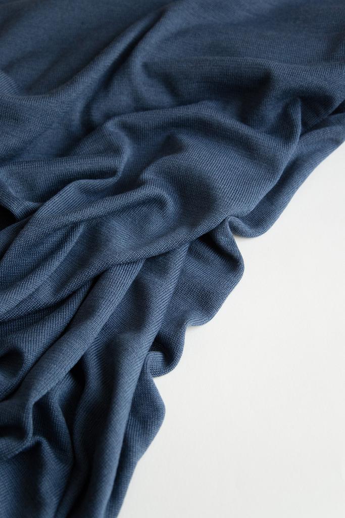 Полушерсть синий меланж, ширина 115 см