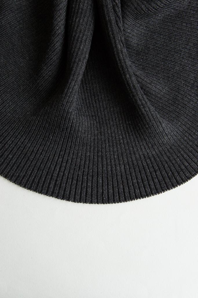 Полушерсть тёмно-серый меланж резинка, ширина 78 см (отрез 36 см)