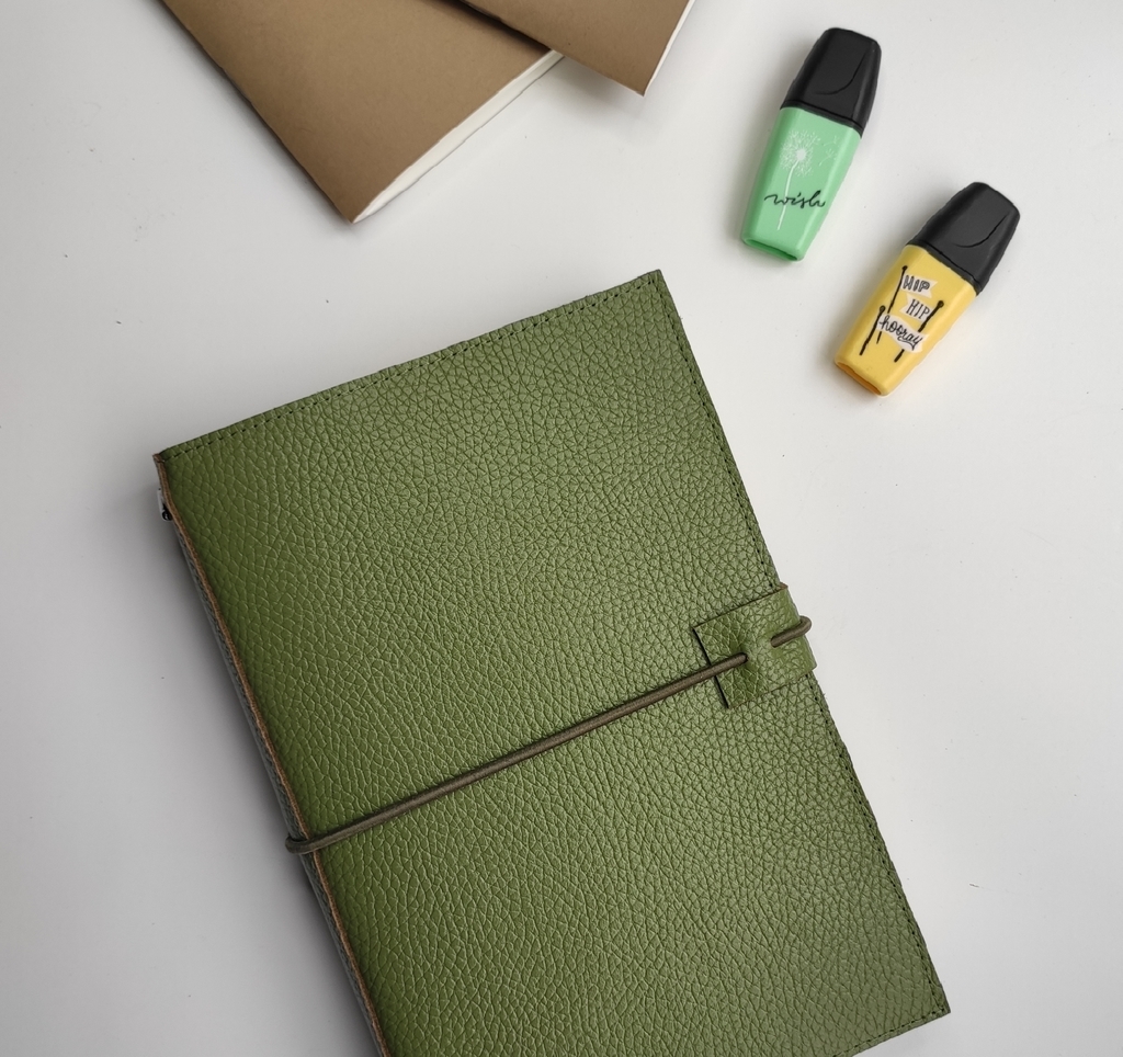 Кожаный блокнот "Олива"