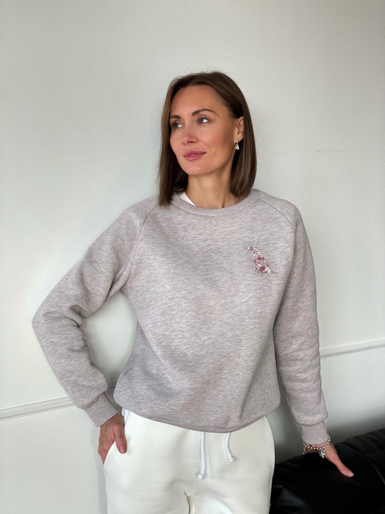 Свитшот с вышивкой «I love my dog»