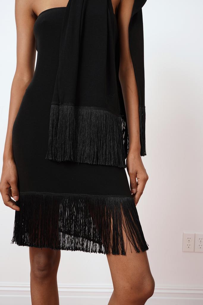 Шарф с бахромой основательный