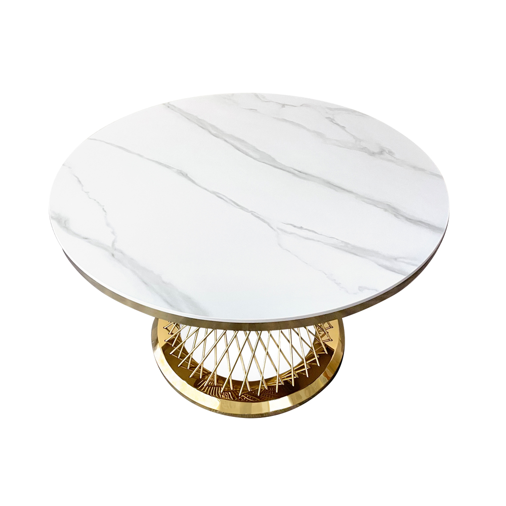 СТОЛ ОБЕДЕННЫЙ  КРУГЛЫЙ ЗОЛОТОЙ AURELIA