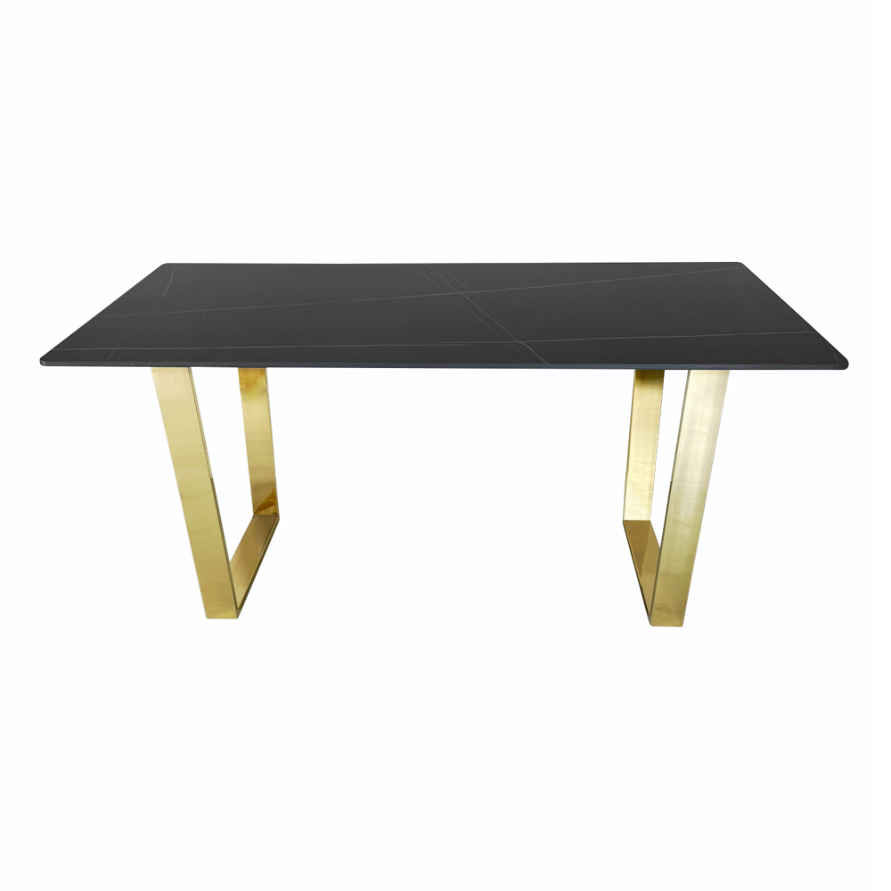 СТОЛ ОБЕДЕННЫЙ СATRINE BLACK & GOLD (160*80 см.)