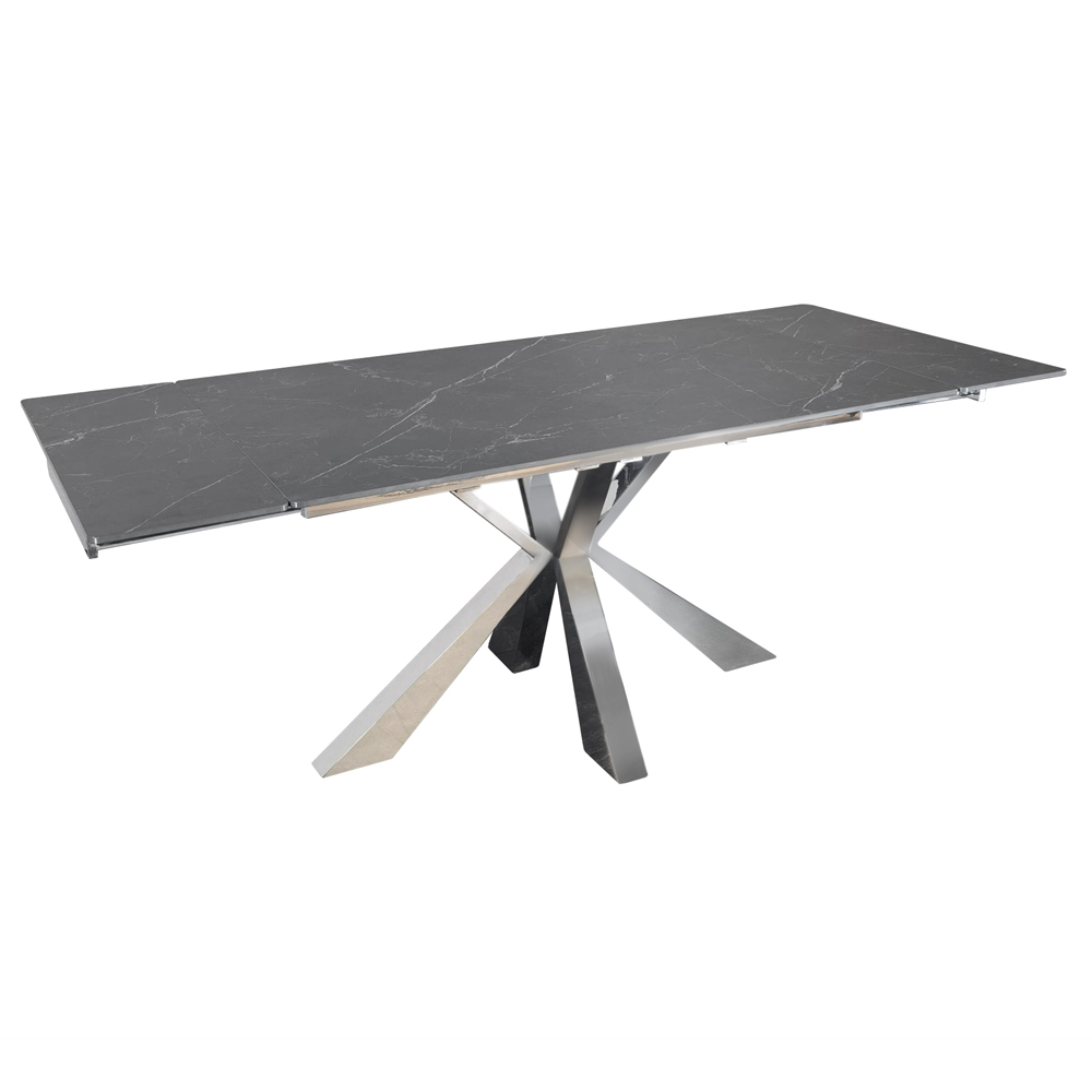 СТОЛ ОБЕДЕННЫЙ РАЗДВИЖНОЙ SPIDER BLACK/SILVER (140-200*90 см.)