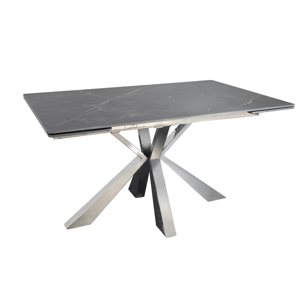 СТОЛ ОБЕДЕННЫЙ РАЗДВИЖНОЙ SPIDER BLACK/SILVER (140-200*90 см.)