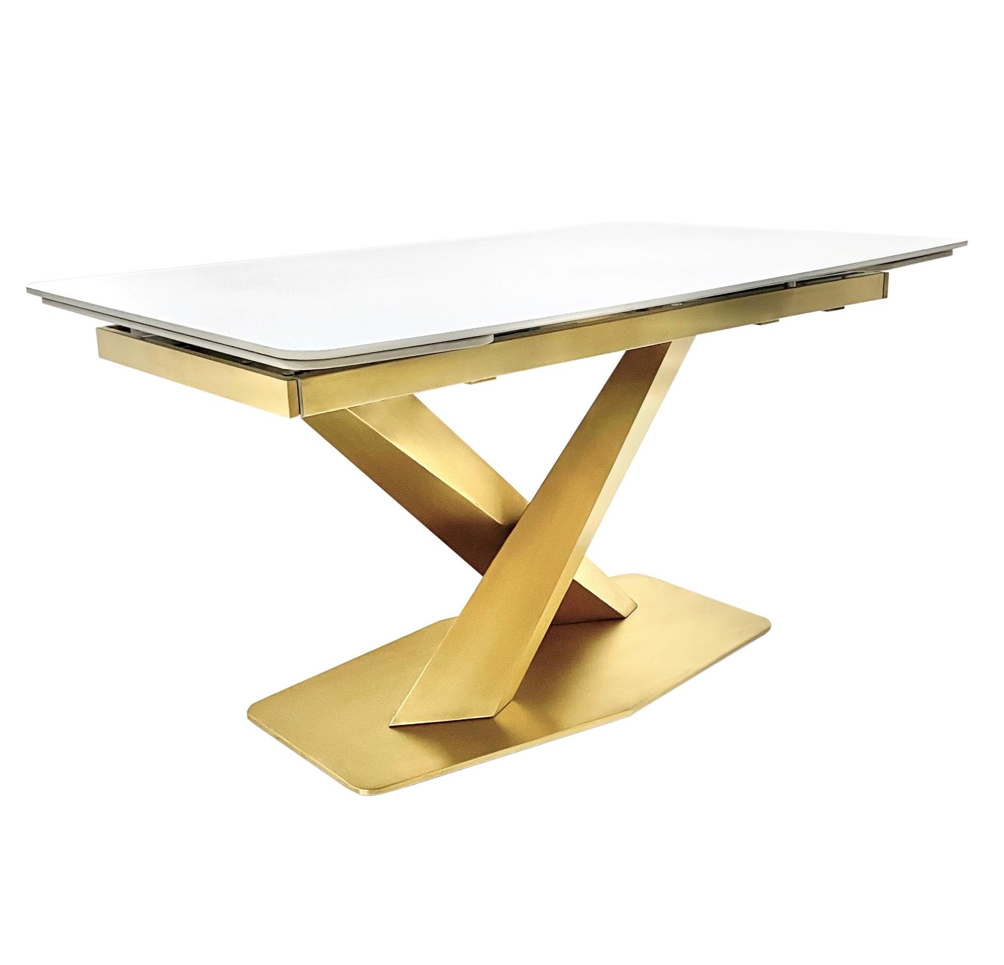 РАЗДВИЖНОЙ СТОЛ X-LINE БЕЛЫЙ/ЗОЛОТОЙ